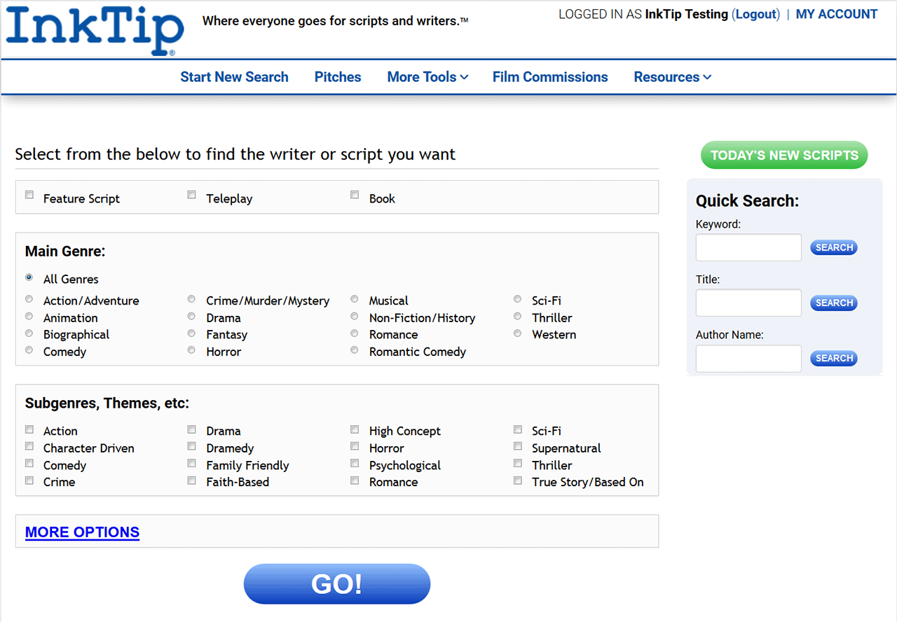 Search sample page